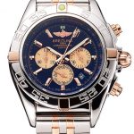 Breitling Chronomat 44 Black Dial with White Subdials 2 Tone Stainless Steel Bracelet  622509