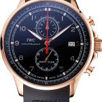 IWC Portugieser Yacht Club Black Dial Rose Gold Case Black Rubber Strap
