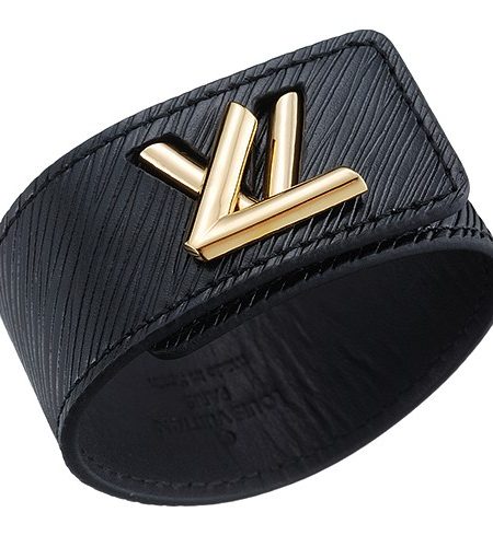 Louis Vuitton Initiales Epi Leather Cuff Black Bracelet  700728