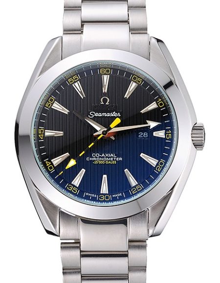 Omega Seamaster Aqua Terra Black Dial Yellow Numerals Stainless Steel Bracelet  622524