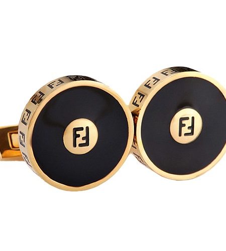 Fendi F Logo Gold Cufflinks 700688