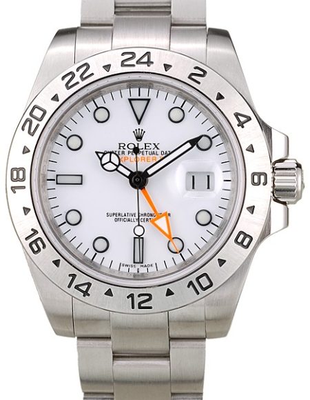 Rolex Explorer Stainless Steel Bezel White Dial Watch
