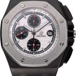 Swiss Audemars Piguet Royal Oak Offshore Chronograph White Dial Black Steel Case Black Rubber Strap  622862