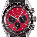 Omega Speedmaster Black Rubber Bracelet Red Dial 801421