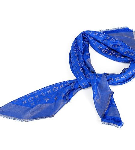 Louis Vuitton Monogram Gold Sunrise Shine Blue Shawl 621850