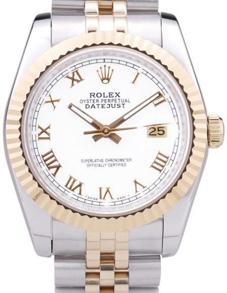 Rolex Datejust White Dial Ribbed Bezel 7451