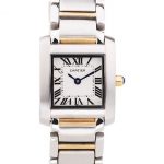 Cartier Tank Francaise 22mm White Dial Stainless Steel Case Two Tone Bracelet