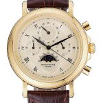 Patek Philippe Grand Complications Gold Dial Engraved Gold Case Brown Leather Bracelet 1454141