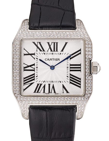 Cartier Santos 100 Diamond Silver Bezel 621924