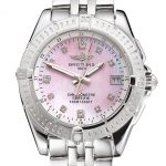 Breitling Colt Lady Pink Dial Diamond Hour Marks Stainless Steel Case And Bracelet