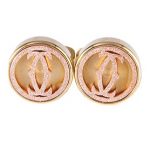 Cartier Replica Rose-Gold Logo Cutwork Yellow Gold Plated Cufflinks
