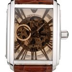 Emporio Armani Meccanico Brown Leather Strap Open Dial 98255