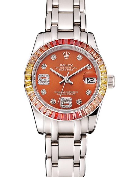 Rolex Datejust Pearlmaster 39 Cognac Dial Stainless Steel Case And Bracelet