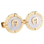 Aigner Initial Logo Round Gold Cufflinks 700629