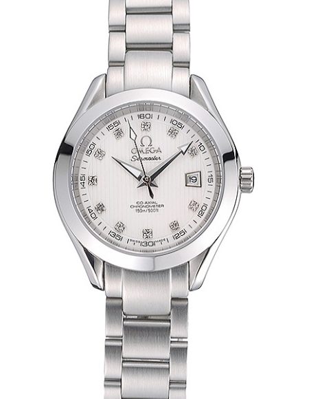 Omega Seamaster Aqua Terra White Dial Diamond Numerals Stainless Steel Bracelet  622444