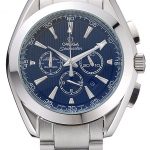 Omega Seamaster Aqua Terra Chronograph Blue Dial Stainless Steel Bracelet   622528