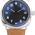 Panerai Radiomir Polished Stainless Steel Case Black Dial Brown Leather Strap 98160