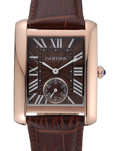 Cartier Tank MC Gold Case Brown Dial Brown Leather Strap  622175