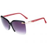 Gucci Half Black Frame Red Temples Sunglasses 308422