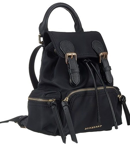 Burberry Medium Backpack Black Nylon Black Leather Trim 18927043