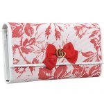 Gucci Red Flower Print Canvas Continental Wallet 18927229
