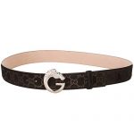 Guccissima Brown Leather Belt with Panthere Buckle
