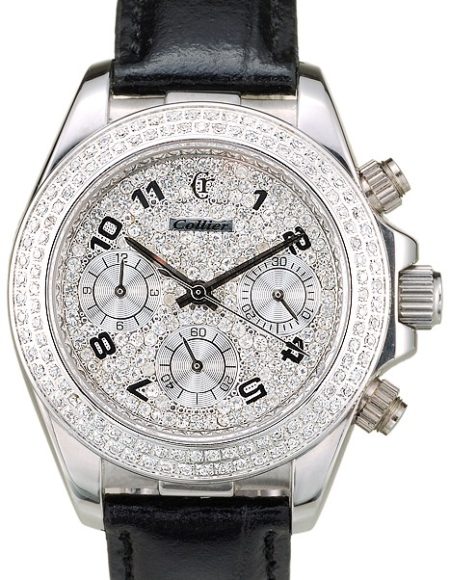 Rolex Daytona Lady Stainless Steel Case Crystal Studded Bezel Crystal Studded Dial