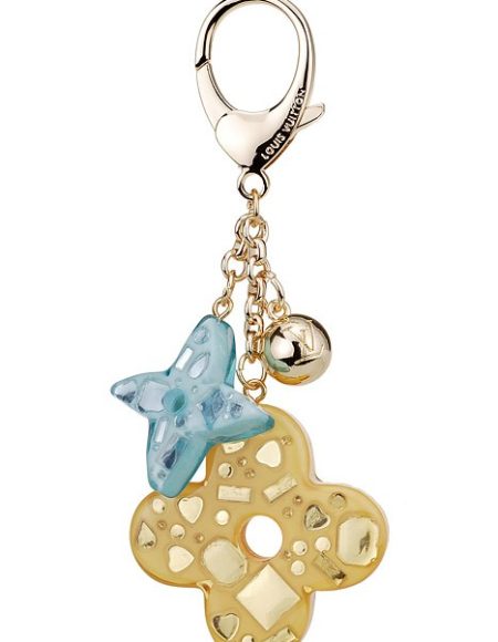 Louis Vuitton Yellow & Blue Classic LV Monogram And Engraved Gold Ball Bag Charm