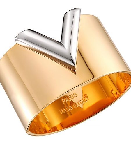 Louis Vuitton Essential V Cuff Gold Wide Bracelet 700621