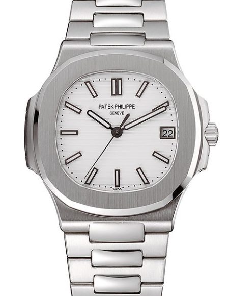 Swiss Patek Philippe Nautilus White Dial Stainless Steel Bracelet 1453946