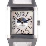 Jaeger le Coultre Reverso Squadro Lady White Leather Strap Pearl Dial 41970
