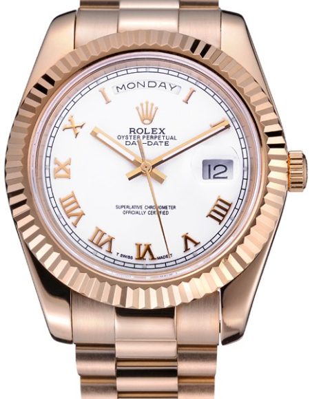 Rolex Day-Date White Dial Gold Bracelet  622546