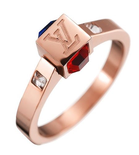 Louis Vuitton Logo Rose Gold Diamond Ring 700643