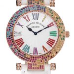 Franck Muller Double Mistery 4 Saisons White Dial Rose Gold Case White Leather Strap
