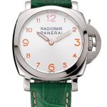 Panerai Radiomir White Dial Stainless Steel Case Green Leather Strap 1453804