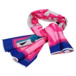 Fendi Logo Monster Fuchsia Blue Scarf 621718