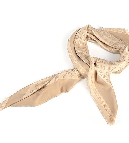 Louis Vuitton Monogram Gold Sunrise Shine Beige Shawl 621857