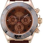 Rolex Daytona Rose Gold Case Brown Dial Brown Leather Strap