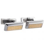 Emporio Armani Engraved Silver And Gold Cufflinks 700764
