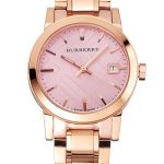Burberry The City Pink Dial Rose Gold Case And Bracelet