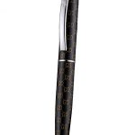 Gucci Silver Rimmed Full Monogrammed Black Ballpoint Pen  622781