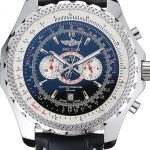 Breitling Bentley Chronograph Black Dial Black Leather Strap