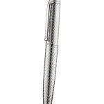 Cartier Fully Grooved Pattern Silver Ballpoint Pen  622776