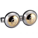 Aigner Engraved Initial Silver And Gold Cufflinks 700746