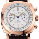 Swiss Panerai Radiomir 1940 Chronograph White Dial Rose Gold Case Brown Leather Strap