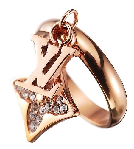 Louis Vuitton Logo And Star Rose Gold Ring 700688