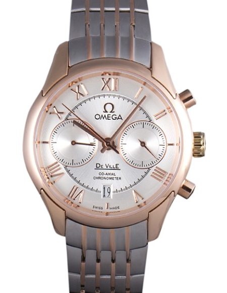 Omega DeVille Two Tone Links White Dial om239  621563