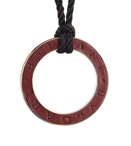Bvlgari Cord Dark Copper Circle Pendant Gold Necklace 700666