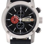 Round Burberry Sport Chronograph White Case Black Dial Black Rubber Bracelet   622618