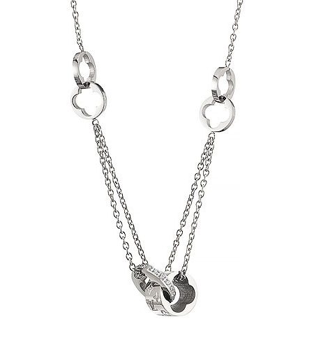 Louis Vuitton Monogram Flowers Silver Necklace 700634